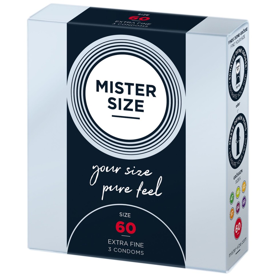 Презервативи Mister Size - pure feel - 60 (3 condoms), товщина 0,05 мм