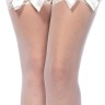 Leg Avenue Sheer Lace Top Thigh Highs - чулочки с кружевом и бантиком (черный)