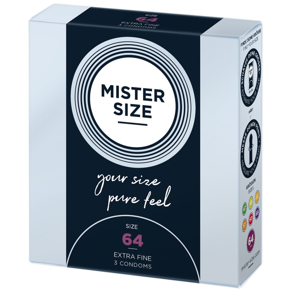 Презервативи Mister Size - pure feel - 64 (3 condoms), товщина 0,05 мм