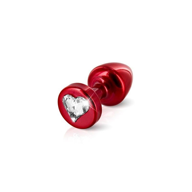 Анальная пробка Diogol Anni R Heart Red: Кристалл 25мм, с кристаллом Swarovsky в виде сердечка
