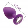 Анальна пробка з кристалом MAI Attraction Toys №49 Purple, довжина 9,5 см, діаметр 4 см