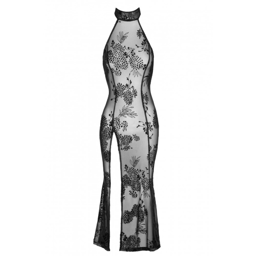 Сукня довга сексуальна з візерунками M F239 Noir Handmade, чорна