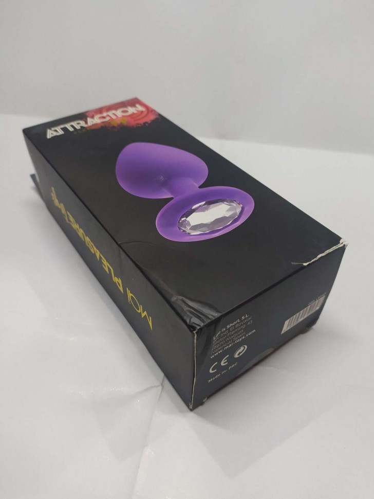 Анальная пробка с кристаллом MAI Attraction Toys №49 Purple (мятая упаковка)