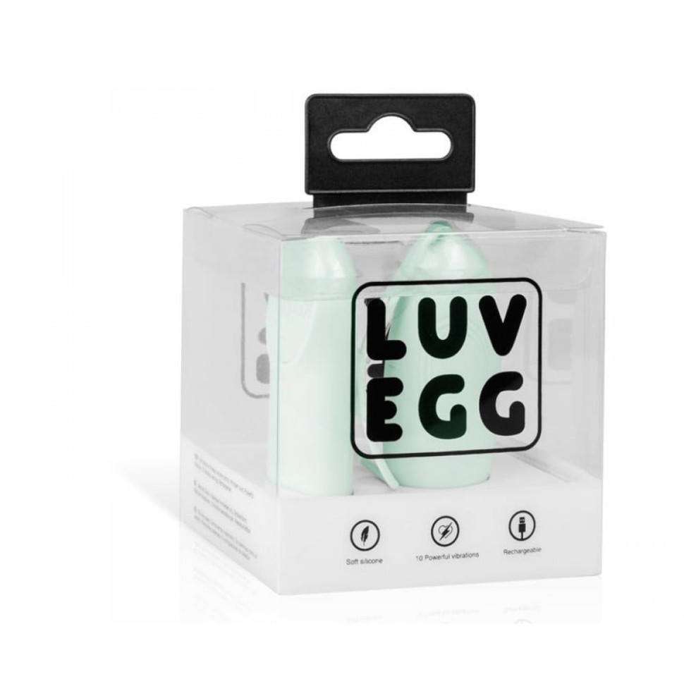 Віброяйце з дистанційним пультом Luv Egg, силіконове, зелене, 6.5 х 3.5 см