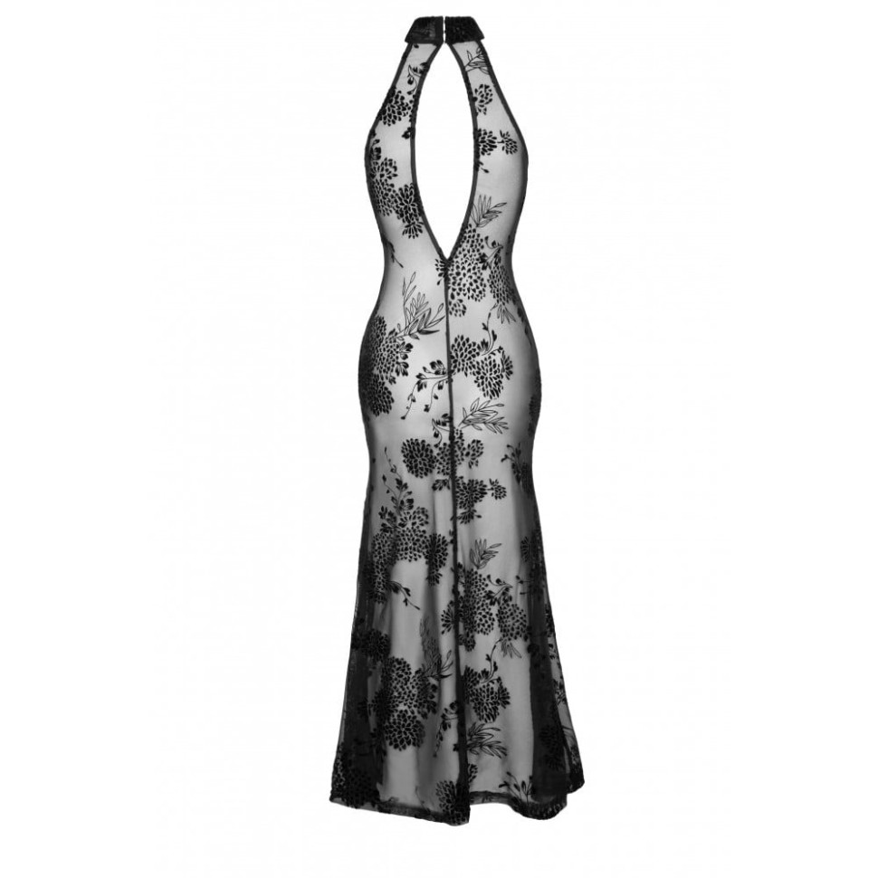 Сукня довга сексуальна з візерунками L F239 Noir Handmade, чорна