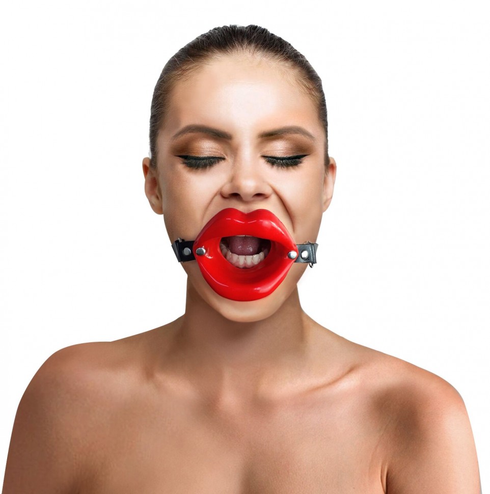 Кляп розширювач в формі губ Art of Sex - Gag Lips, натуральна шкіра