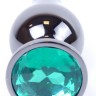 Анальний затор Boss Series - Jewellery Dark Silver BUTT PLUG Green, BS6400060