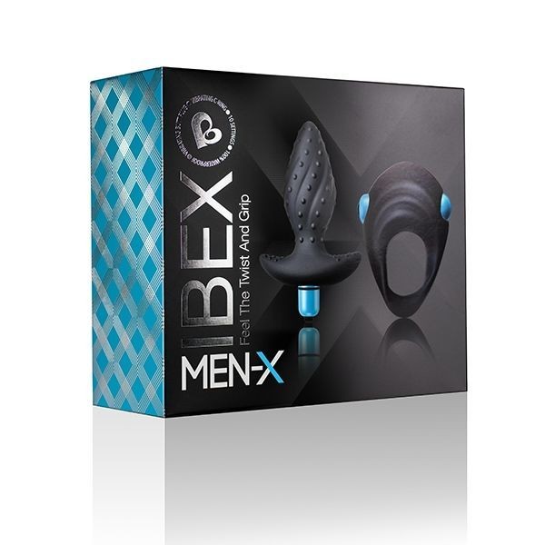 Вибронабор Rock off Men-X IBEX: анальная вибропробка и эрекционное виброкольцо