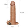 Насадка для збільшення пеніса з вібрацією Add 3" Vibrating Penis Sleeve, Brown
