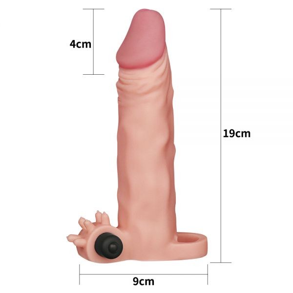 Насадка-подовжувач з вібрацією Add 2" Vibrating Penis Sleeve, Flesh