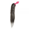 нальна пробка Silicone з хвостом Єнот, Raccoon Tail S, Серый/Розовый