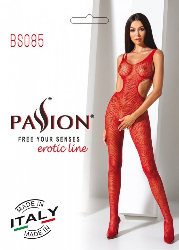 Еротичний бодістокінг з малюнком Passion BS085 red