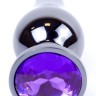 Анальний затор Boss Series - Jewellery Dark Silver BUTT PLUG Purple, BS6400061