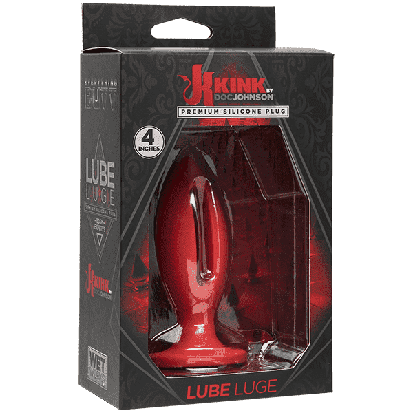 Doc Johnson Kink Lube Luge Premium Silicone Plug 4" - силиконовая анальная пробка, 9х3,81 см (черный)