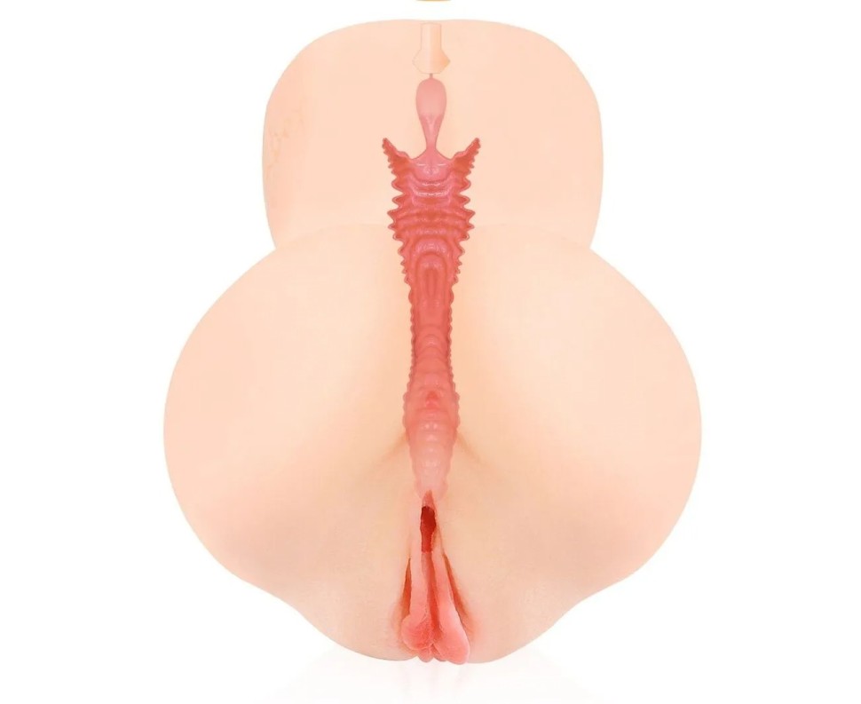 Мастурбатор вагіна з вібрацією Hanna Kokos, кібершкіра, бежевий, 18 х 12.5 см