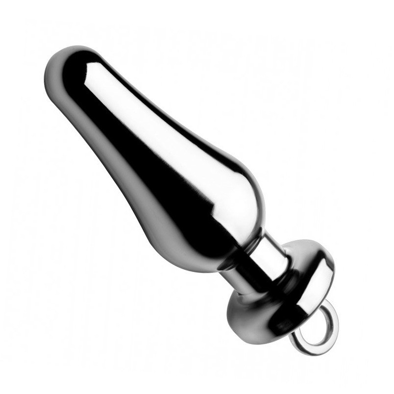Анальная пробка Tom of Finland Weighted Aluminum Plug with Pull Ring, 13,5см