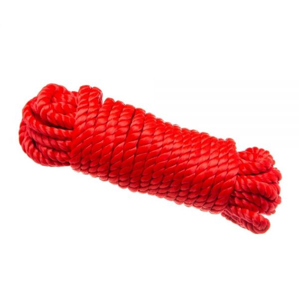 Шелковая верёвка для шибари красная 10м. 