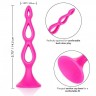 CalExotic Booty Call Silicone Triple Probe - тройная полая анальная пробка, 10,25х3,25 см (розовый)