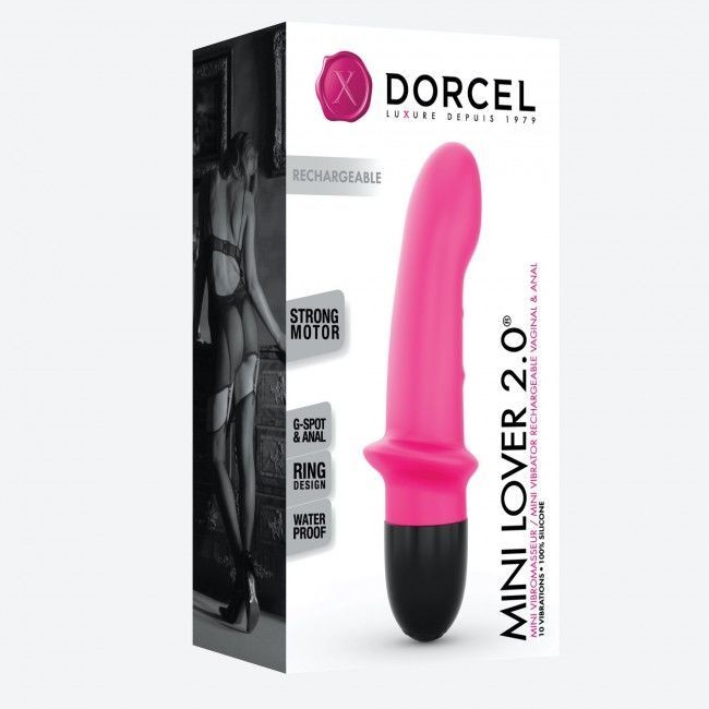 Вибратор Dorcel Mini Lover Magenta 2.0 перезаряжаемый, для точки G и массажа простаты(мятая упаковка)