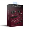Набір Feral Feelings BDSM Kit 7 Black, наручники, поножі, конектор, маска, паддл, кляп, затискачі