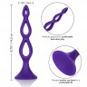 CalExotic Booty Call Silicone Triple Probe - тройная полая анальная пробка, 10,25х3,25 см (фиолетовый)