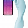Вакуумний смарт-стимулятор із вібрацією Satisfyer Curvy Trinity 5 (Blue), керування зі смартфона