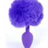 Анальна пробка (розмір S) з хвостом Boss Series - Silicon PLUG Bunny Tail Purple