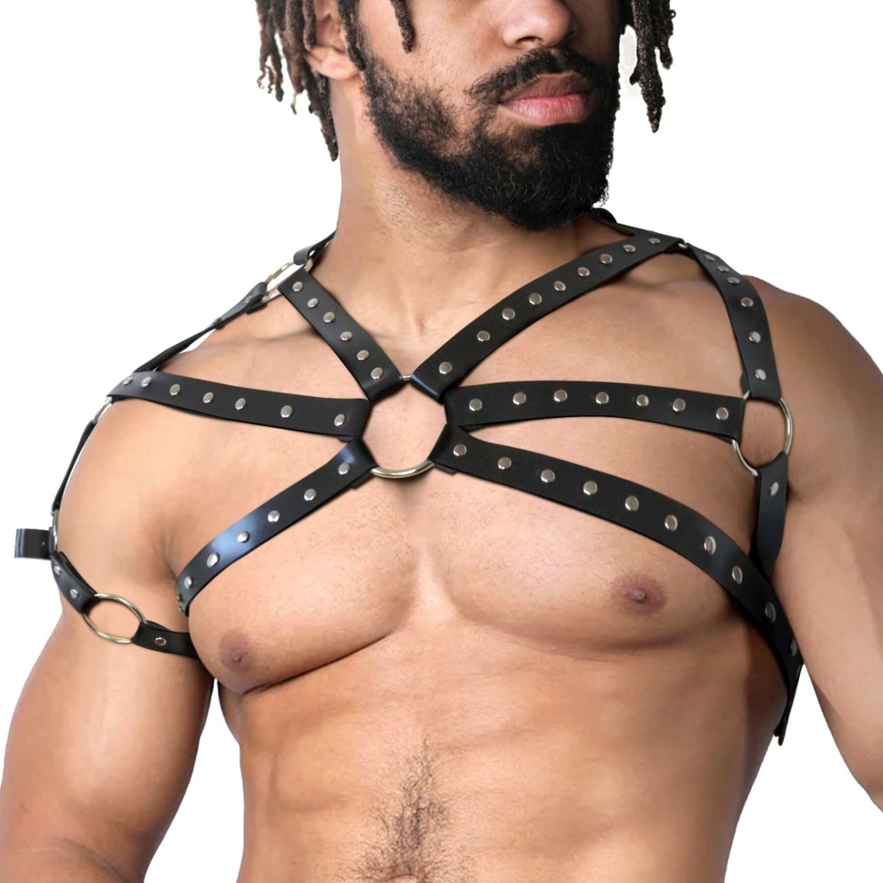 Чоловіча портупея Art of Sex - Ares, натуральна шкіра, колір Чорний, розмір XS-M