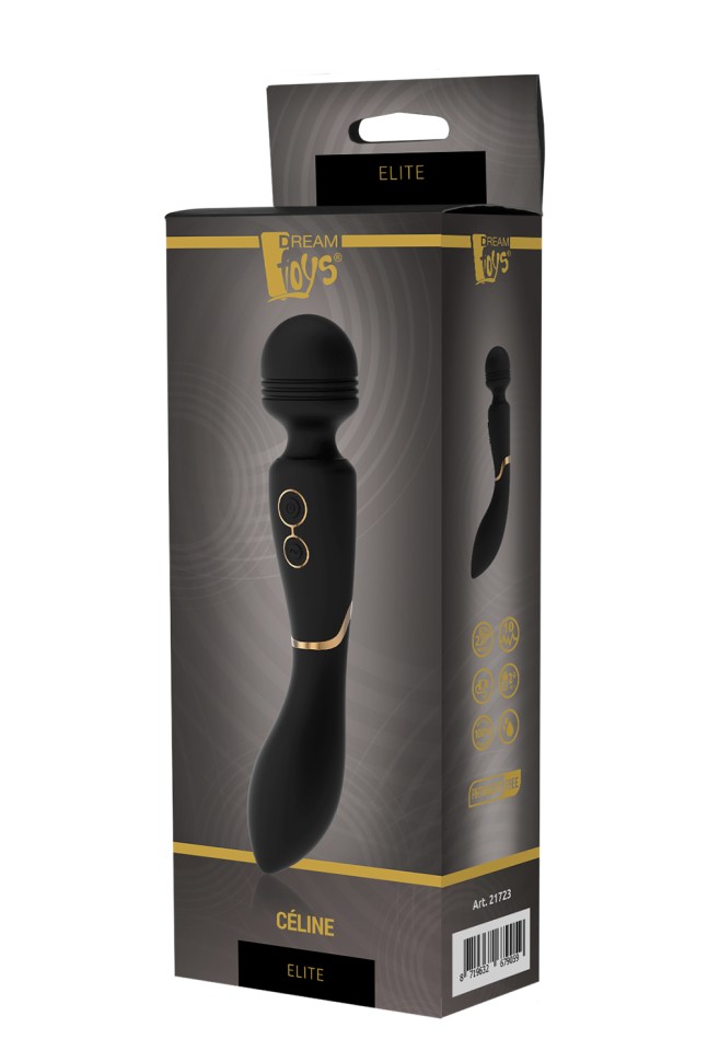 Вібромасажер мікрофон Dream Toys ELITE CELINE LUXXE, Черный, Розмір посилки : 9,00 х 26,00 х 5,00