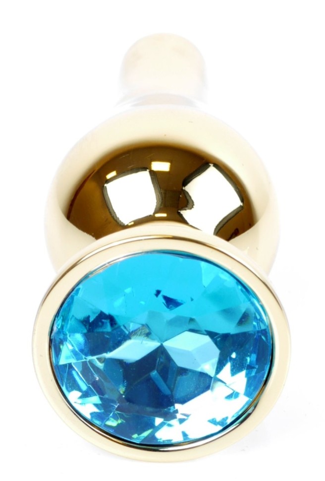 Анальний затор Boss Series - Jewellery Gold BUTT PLUG Light Blue, BS6400067