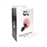 Силіконова анальна пробка М Art of Sex - Silicone Bunny Tails Butt plug, колір Рожевий, діаметр 3,5 