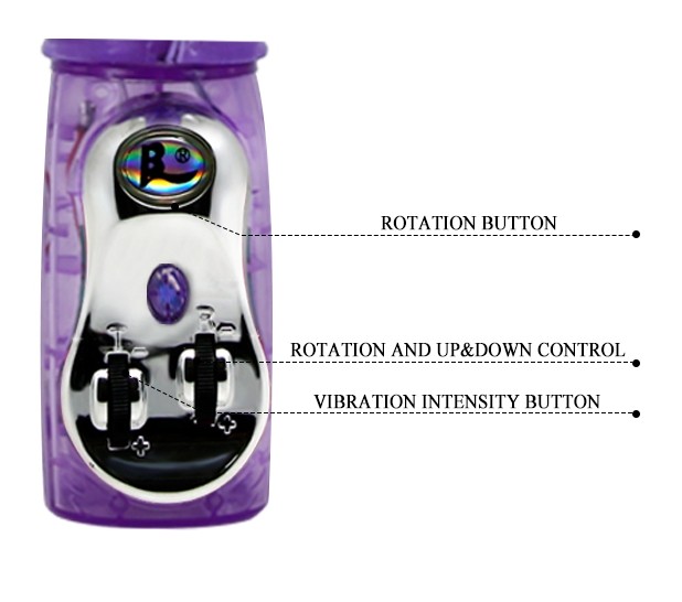 Вібратор із стимулятором клітора та функцією ротації BAILE - TRAVEL PARTNER Purple, BW-020236R