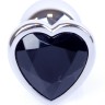 Анальний затор Boss Series - Jewellery Silver Heart PLUG Black S, BS6400047