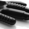 Текстурована рукавичка для стимуляції Master Series, чорна, One Size