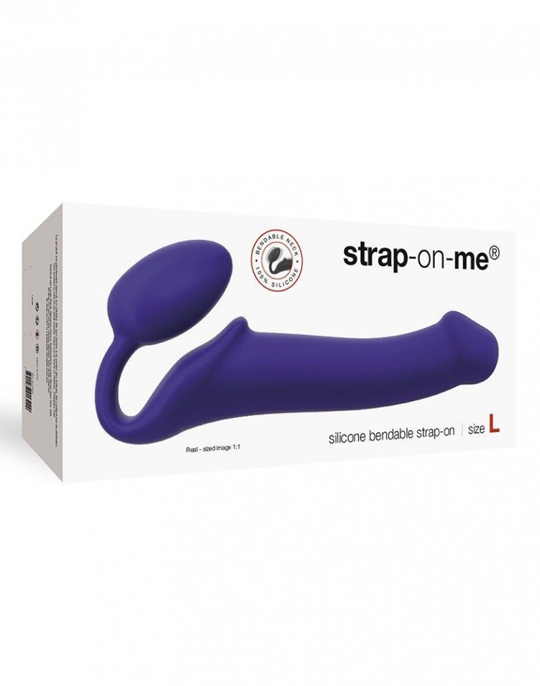 Безремневой страпон Strap-On-Me Violet L, полностью регулируемый, диаметр 3,7см