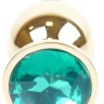Анальний затор Boss Series - Jewellery Gold BUTT PLUG Green, BS6400069