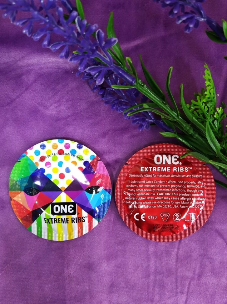 Презервативи ONE Extreme Ribs (ребристі) (по 1 шт) (упаковка може відрізнятися кольором та малюнком)