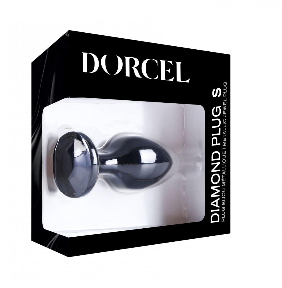 Металева анальна пробка із прикрасою у вигляді кристалу Dorcel - Diamond Plug BLACK S