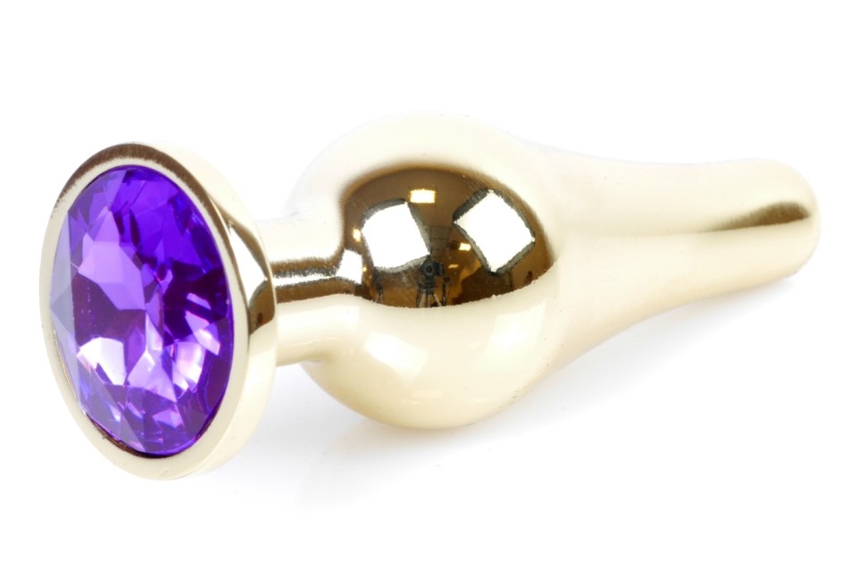 Анальний затор Boss Series - Jewellery Gold BUTT PLUG Purple, BS6400070