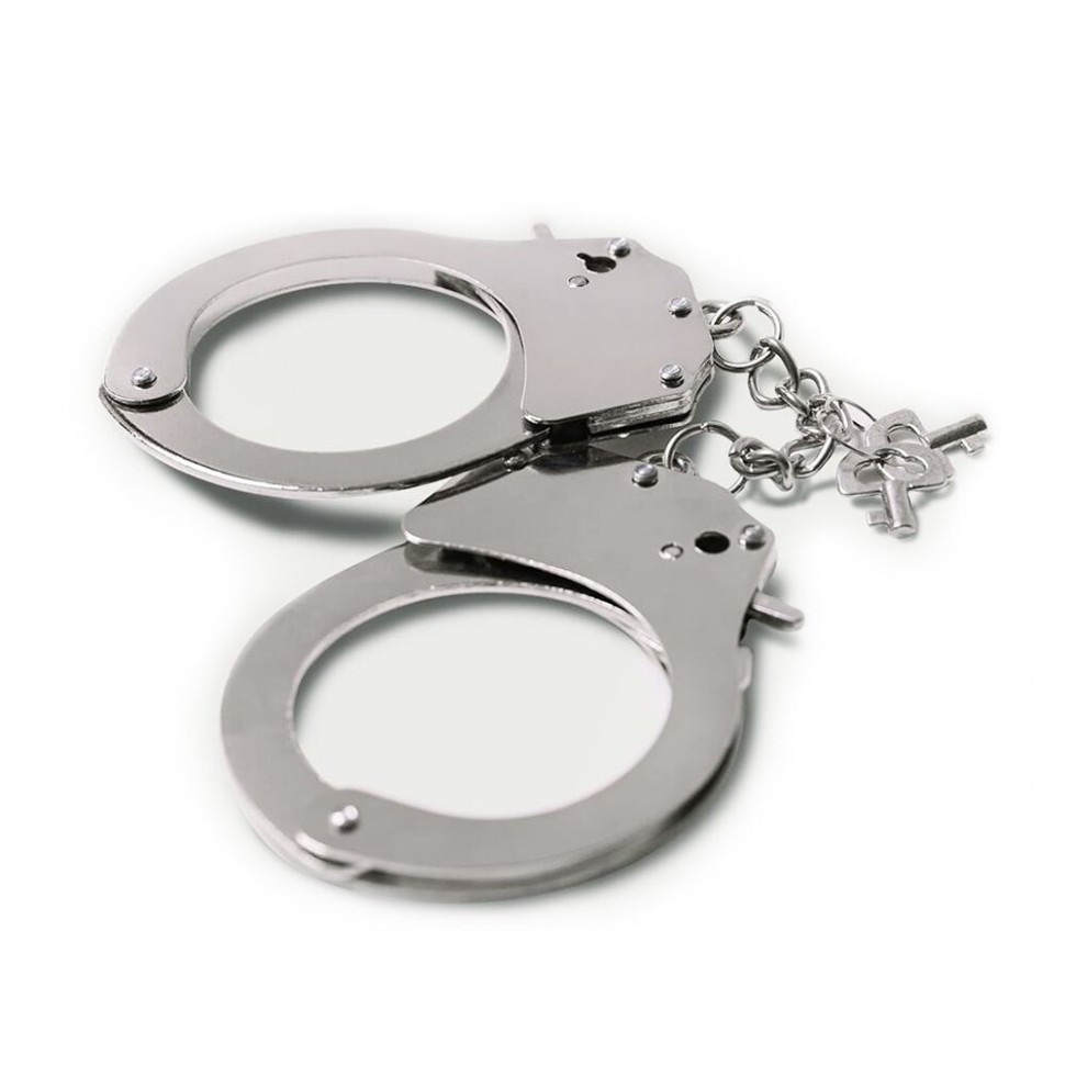Наручники металеві Adrien Lastic Handcuffs Metallic (поліцейські) (м'ята упаковка)