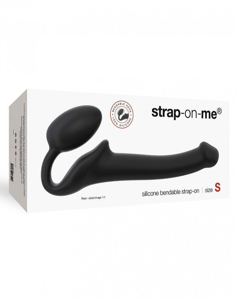 Безремневой страпон Strap-On-Me Black S, полностью регулируемый, диаметр 2,7см