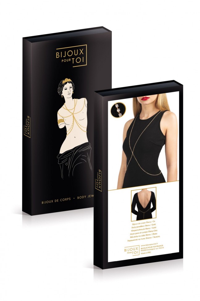 Золотистий ланцюжок для бюста Bijoux Pour Toi – Elena Gold зі стразами
