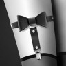 Гартер на ногу Bijoux Pour Toi - WITH BOW Black, сексуальная подвязка с бантиком, экокожа