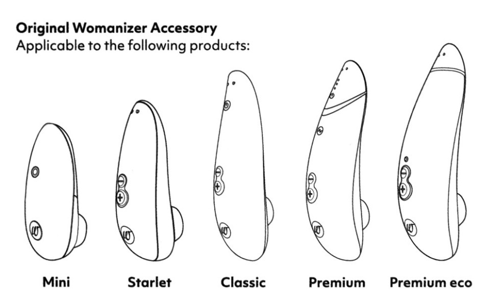 Набір насадон для Womanizer Premium, Starle - L - Білі (3 шт.)