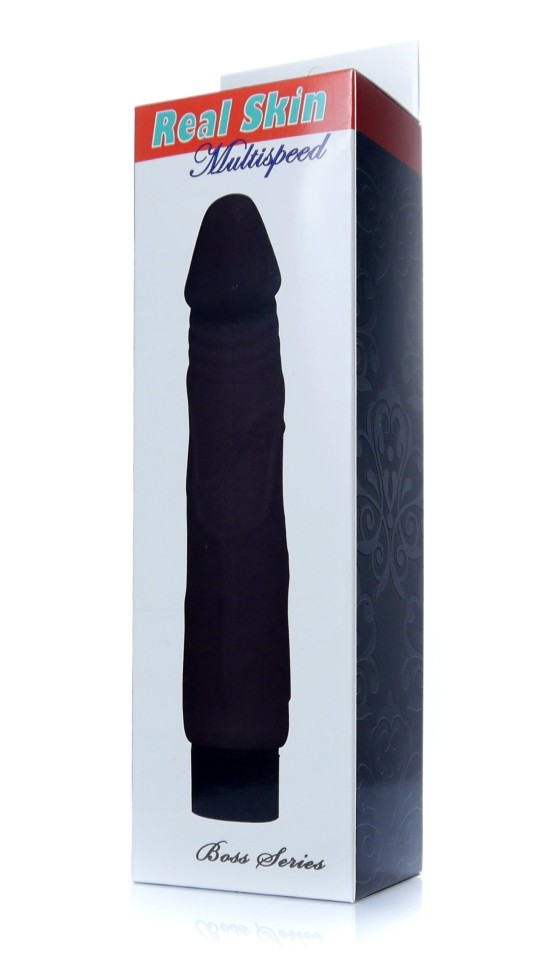 Вібратор Boss Series - Real Skin Black, (довжина 22 см, діаметр 4 см) BS6700072