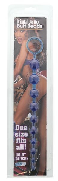 Анальний ланцюжок Oriental Jelly Butt Beads 10.5, BLUE, Синий