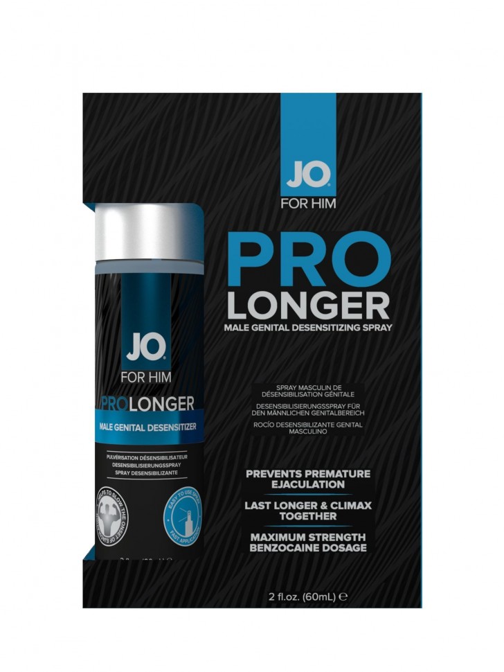 Пролонгирующий спрей System JO Prolonger Spray with Benzocaine (60 мл), не содержит минеральных масел