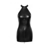 Спокуслива вінілова міні-сукня M F278 Noir Handmade, з блискавкою, чорна