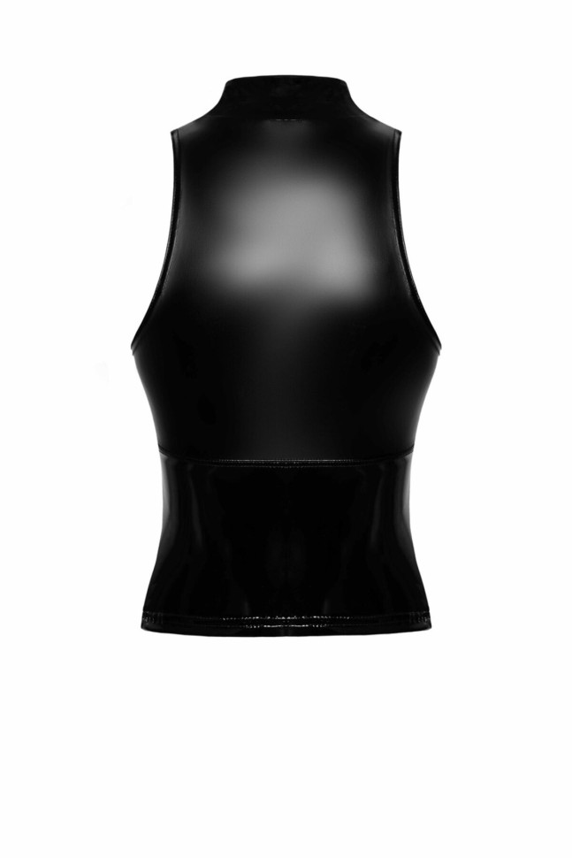 Топ Noir Handmade F324 Glam wetlook top with vinyl corset - XL