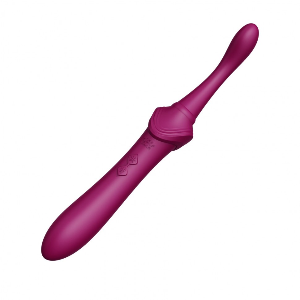 Вагінально-кліторальний вібратор Zalo — Bess Velvet Purple, мультифункціональний із насадками